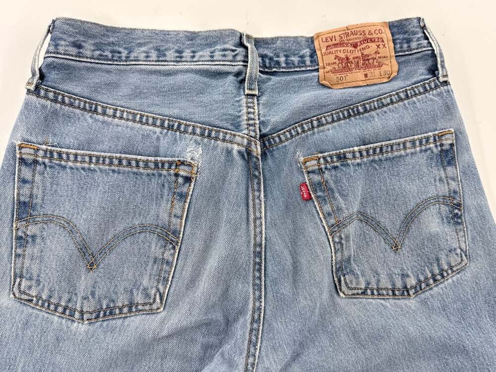 Vintage 90s Levi’s 501XX Jeans 31x30 Red Tab Button Fly Distressed Grunge